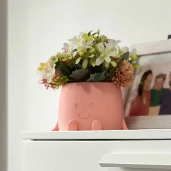 Modelo de maceta "Sonrisas" con flores artificiales