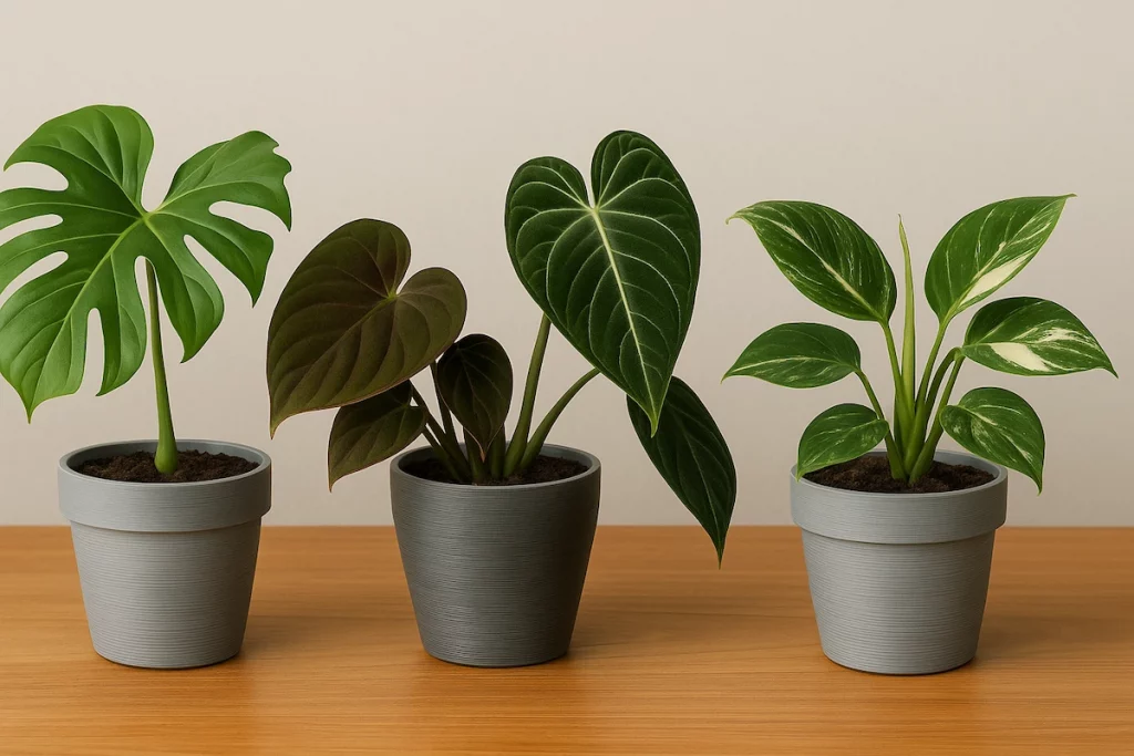 Una colección de distintos filodendrons