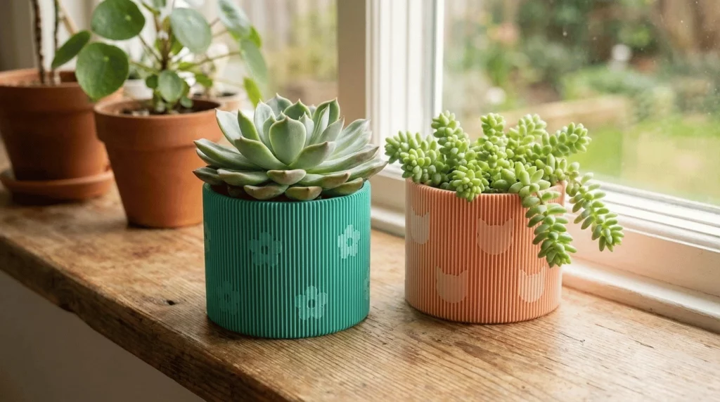 sedum burrito y suculenta en maceta