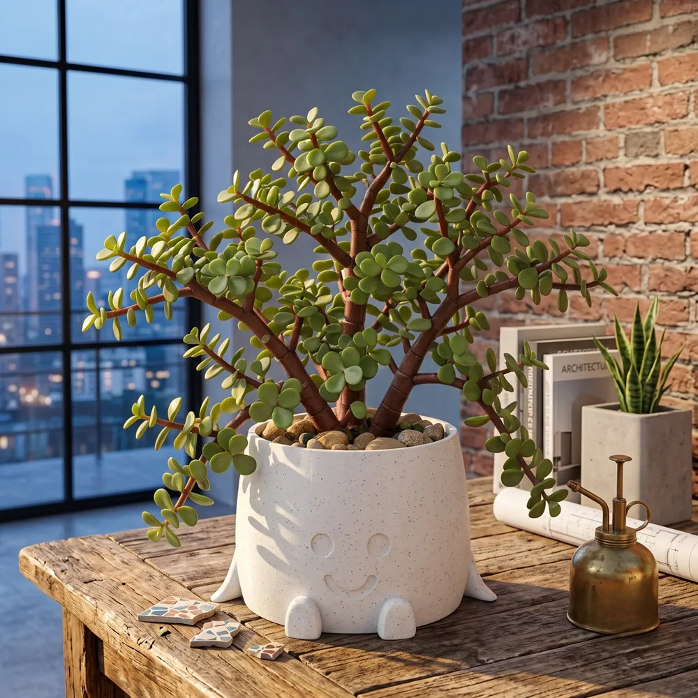 Una portulacaria afra en maceta sonrisas